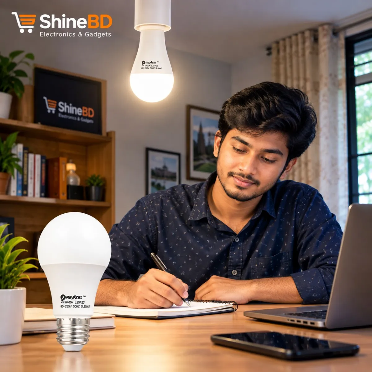 Rezzel LED Bulb 3-Piece Combo Pack (20W, 15W, 7W) – Energy Saving 6400K Cool White LED Bulbs with 270° Beam Angle, High Lumen Output & 1 Year Warranty
