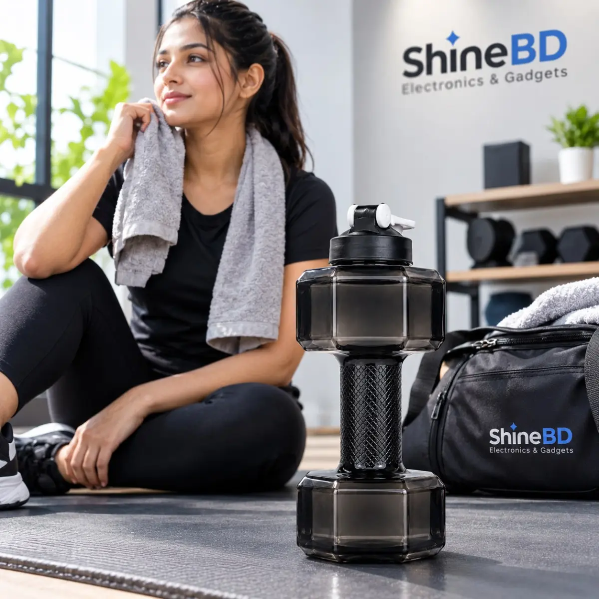 2-in-1 Dumbbell Shape Water Bottle 2.8L – BPA-Free Large Capacity Sports Water Jug & Handheld Gym Workout Fitness Weight for Fitness, Yoga & Outdoor