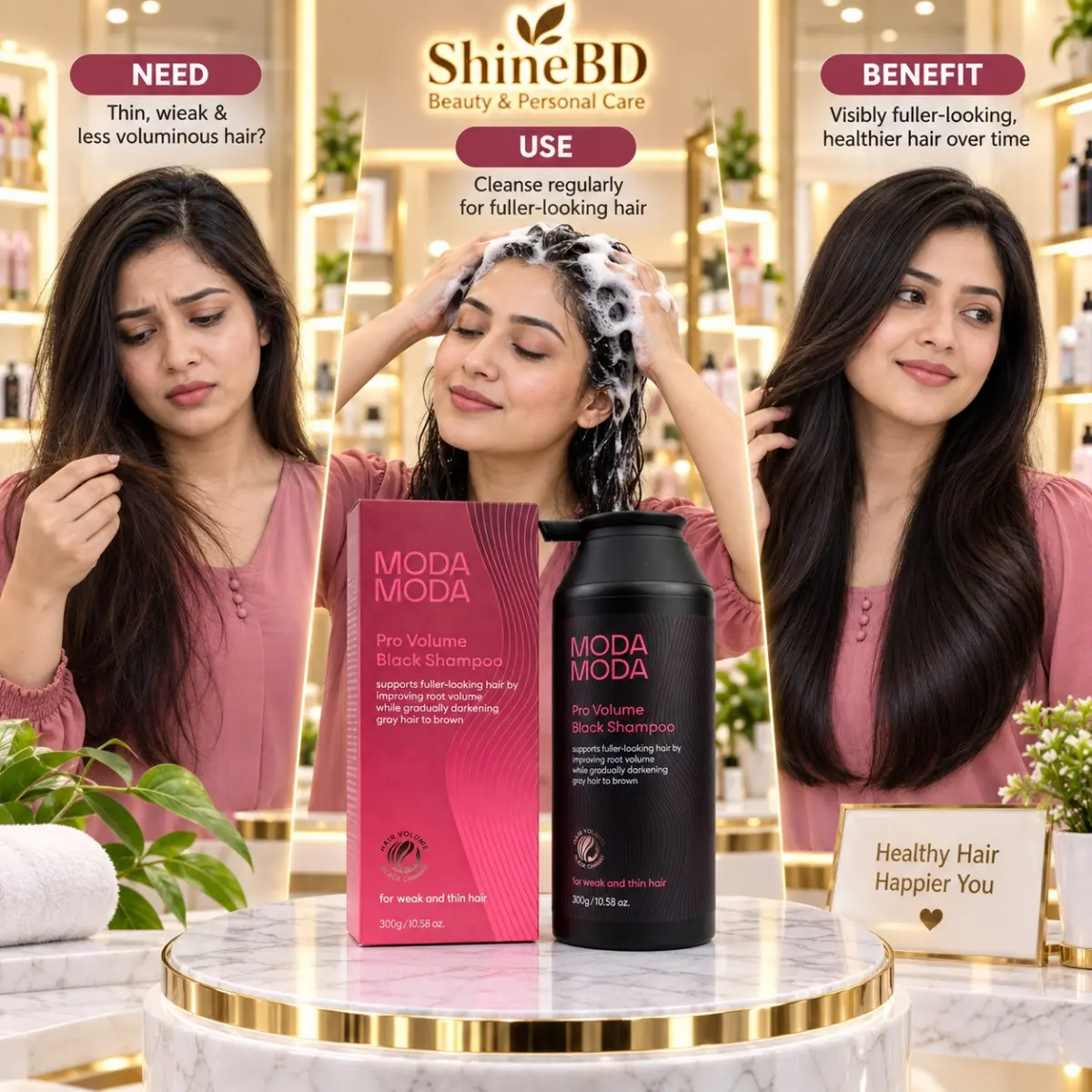 MODAMODA Pro Volume Black Shampoo