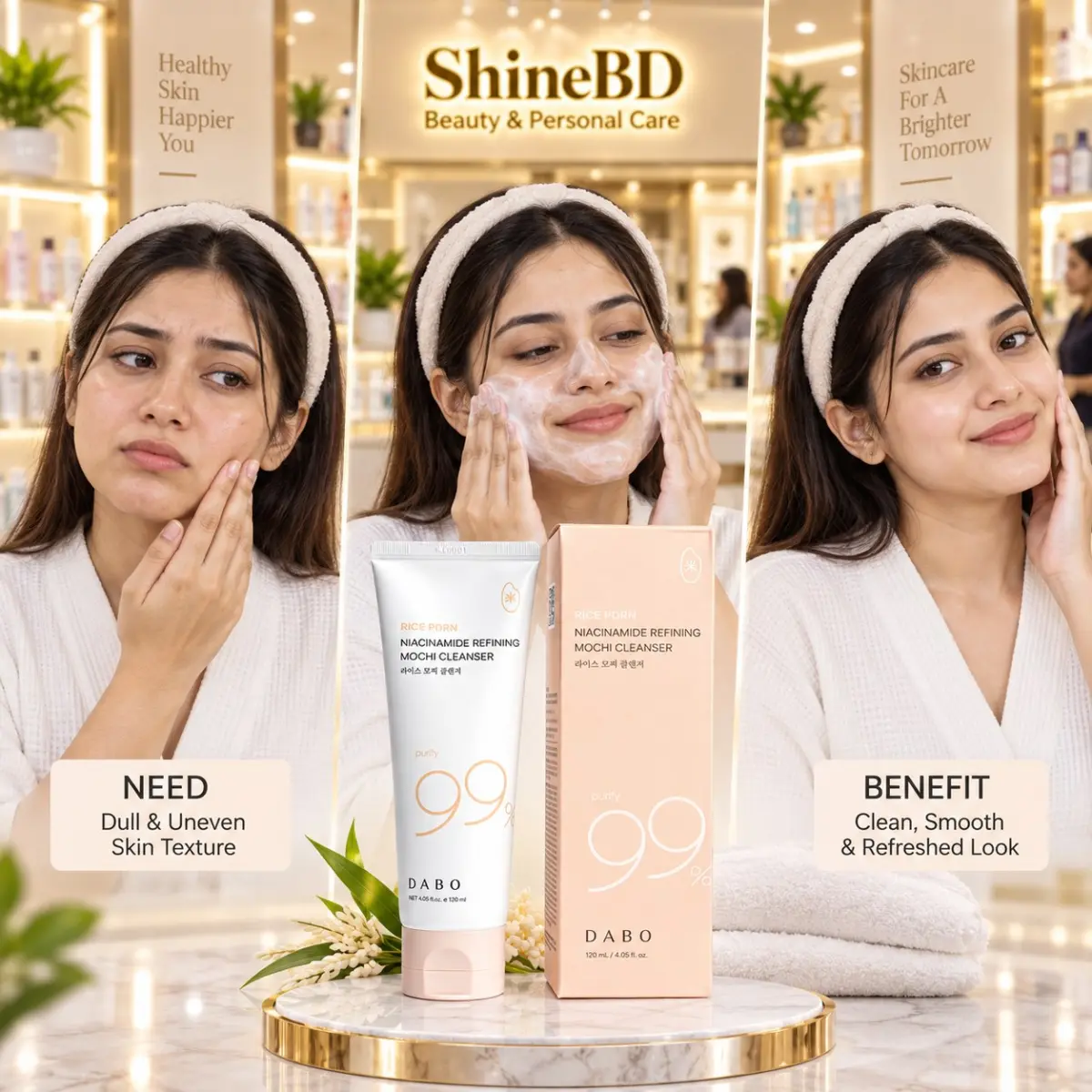 Dabo Rice PDRN Niacinamide Refining Mochi Cleanser
