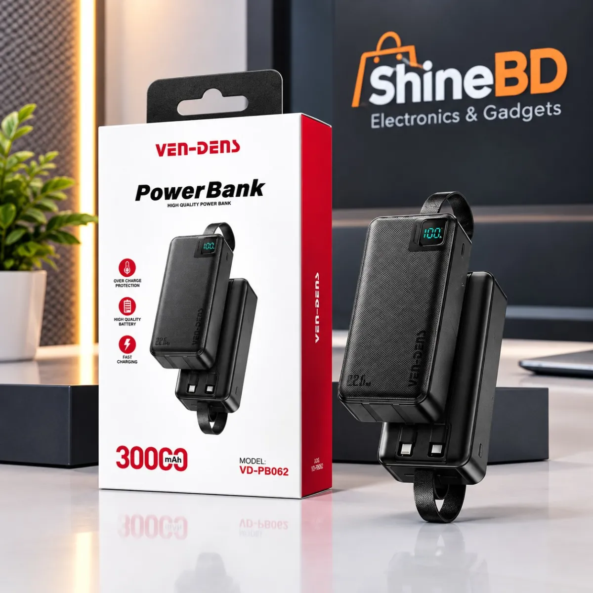VEN-DENS 30000mAh Fast Charging Power Bank (Model VD-PB062)
