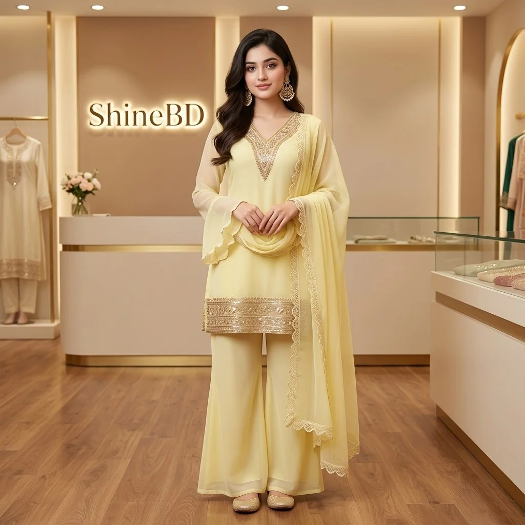 Georgette Sequence Three Piece
