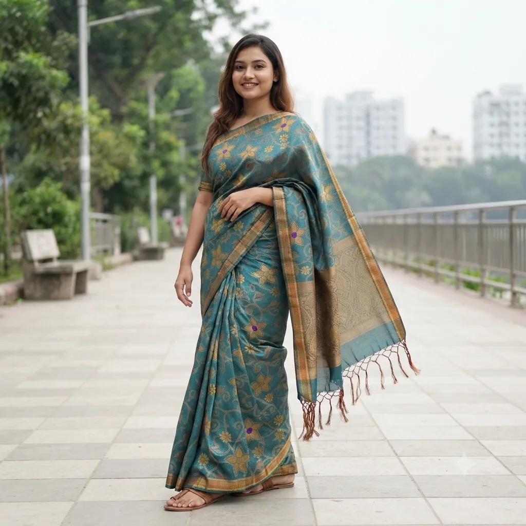 Soft silk katan sharee