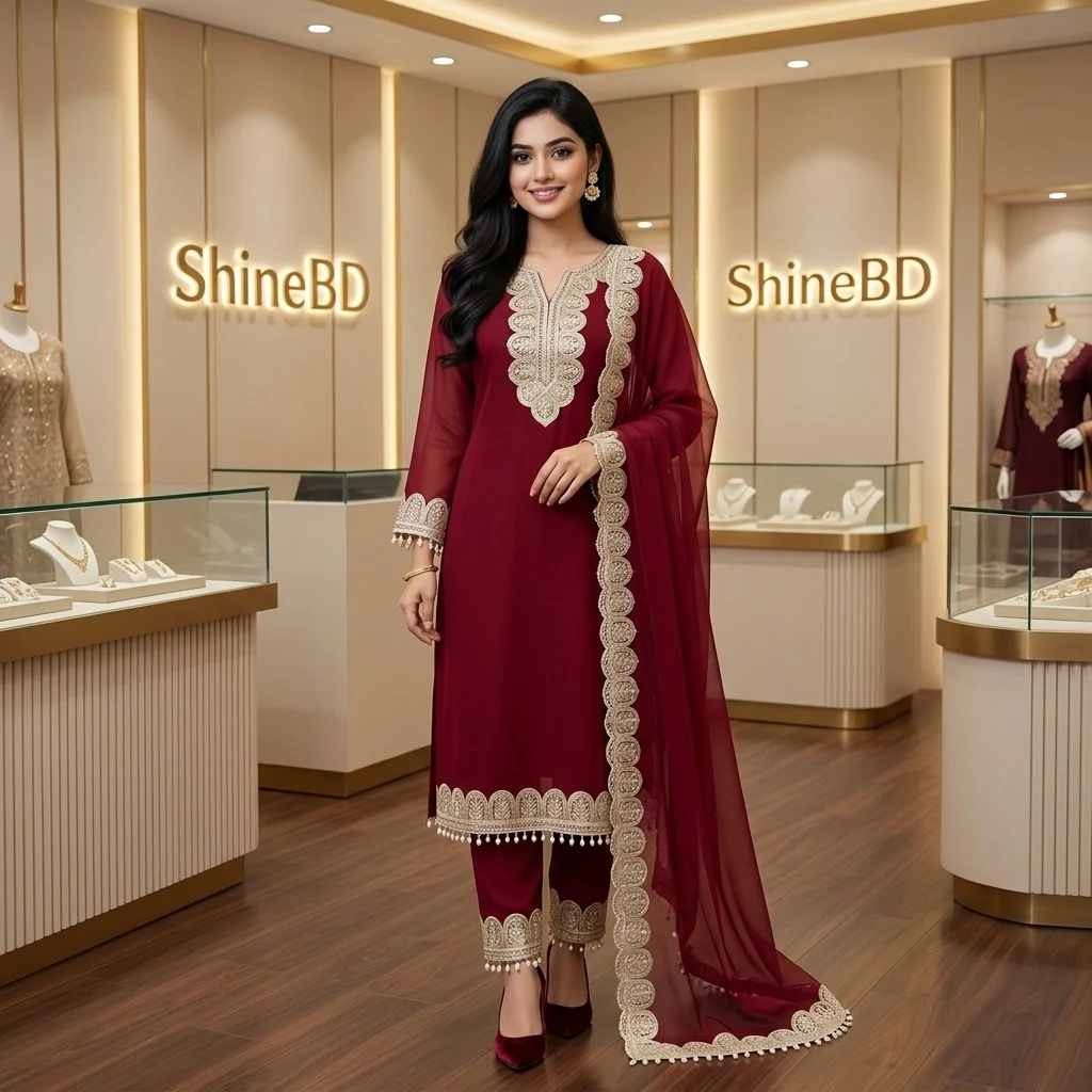 Georgette Sequence Three Piece