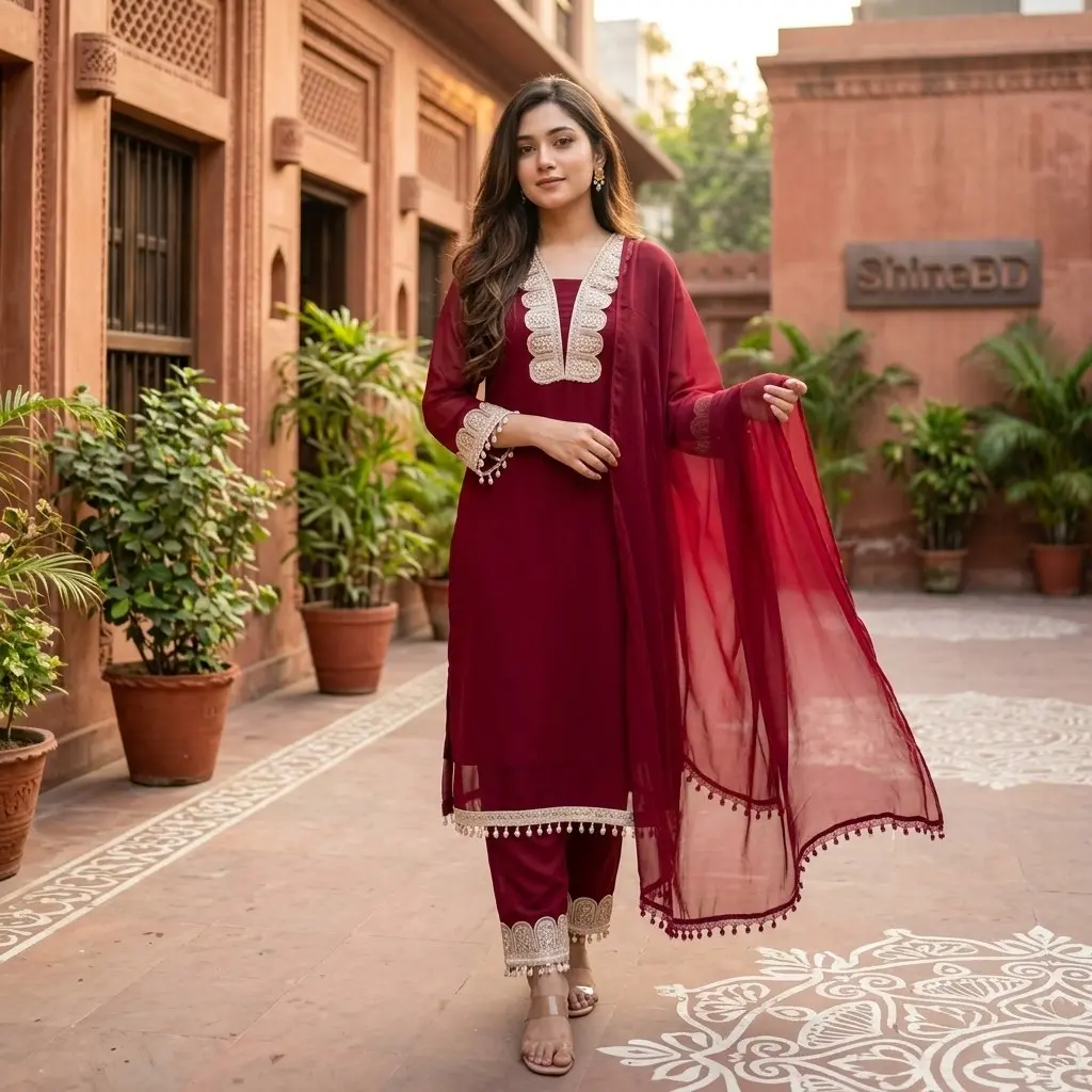 Georgette Sequence Three Piece