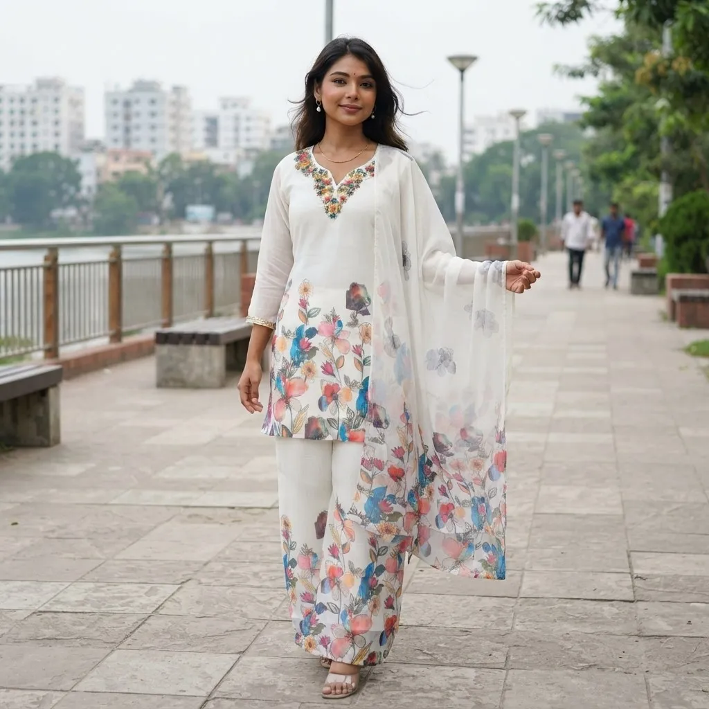 Georgette Western Three Piece