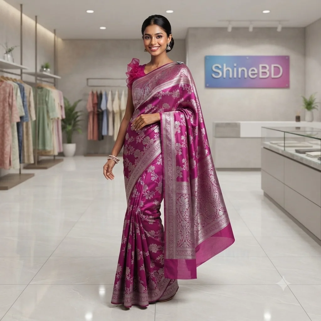 Indian soft katan sharee