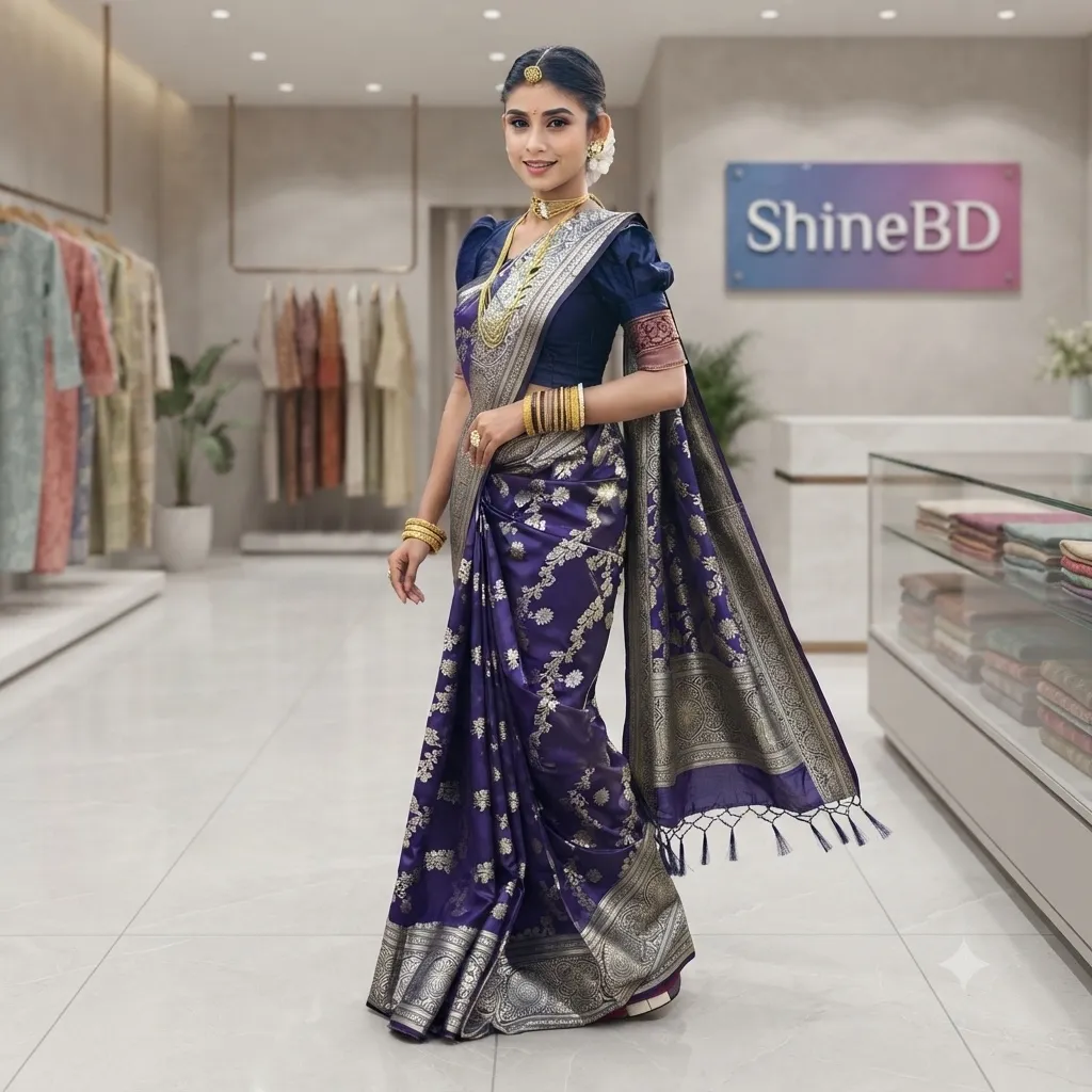 Indian soft katan sharee