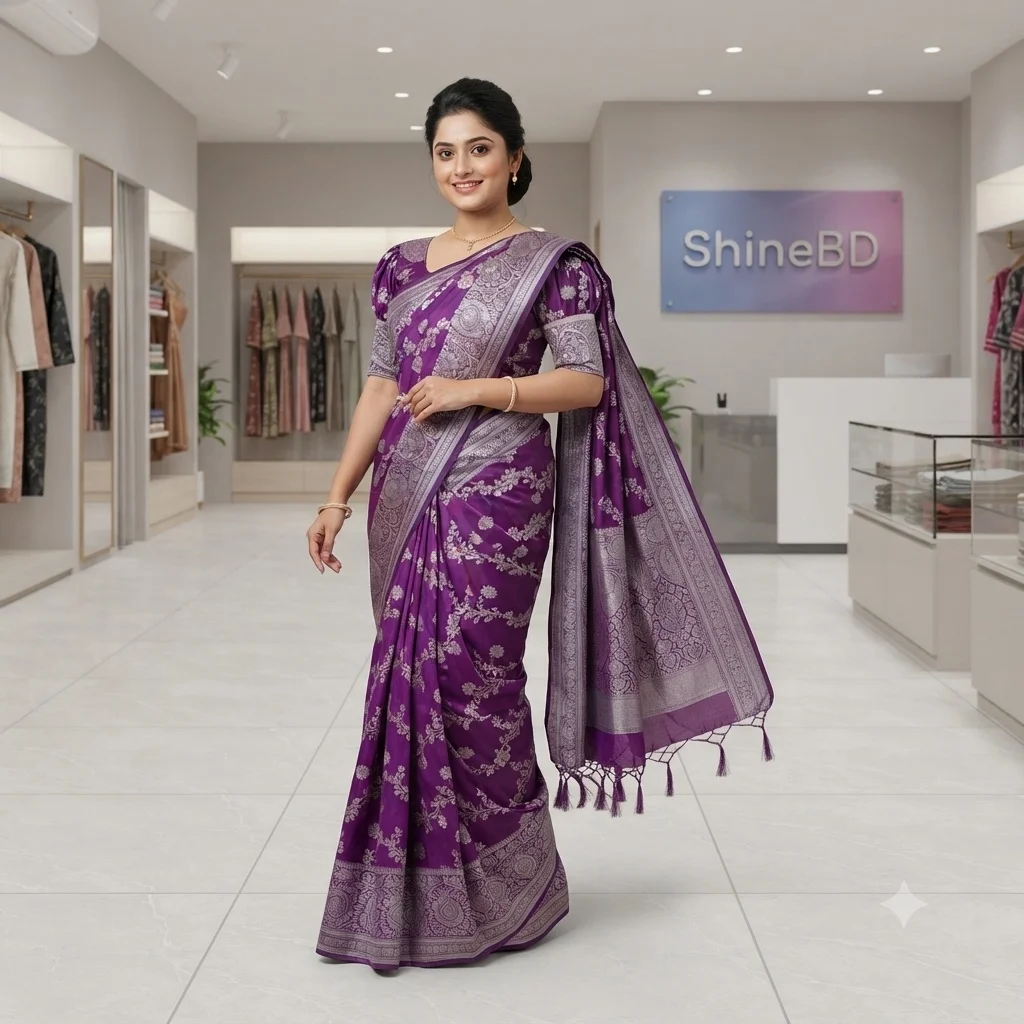 Indian soft katan sharee