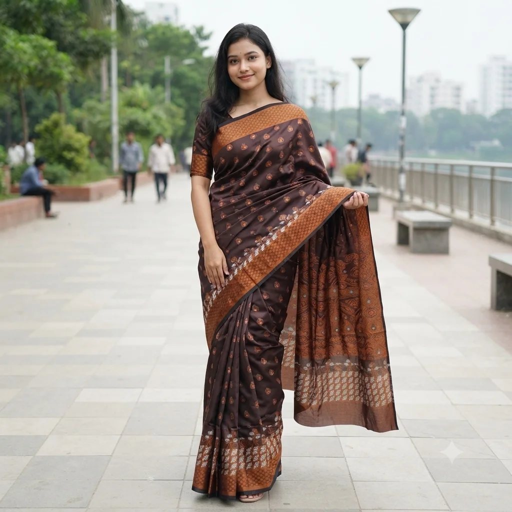 Soft silk katan sharee