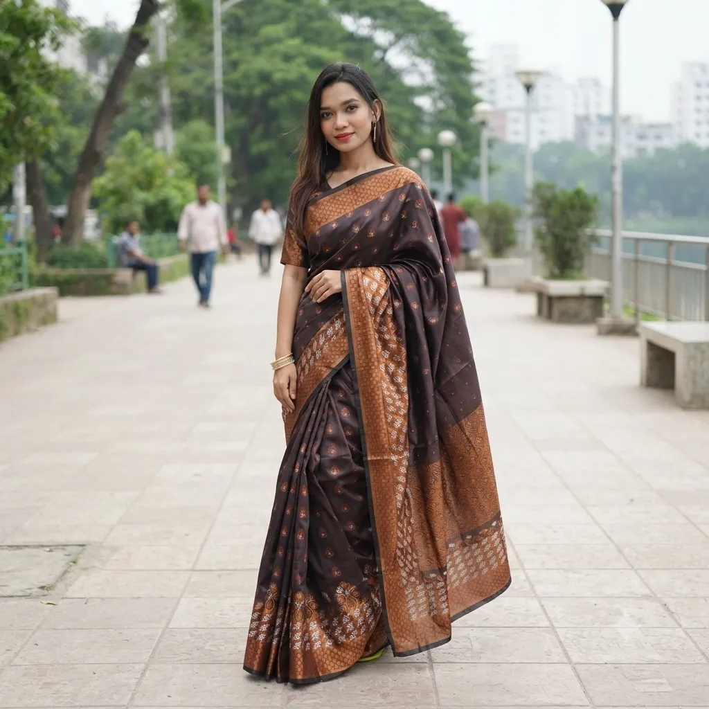 Soft silk katan sharee