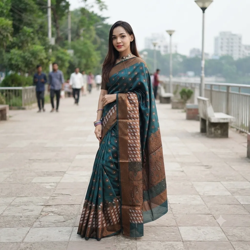 Soft silk katan sharee