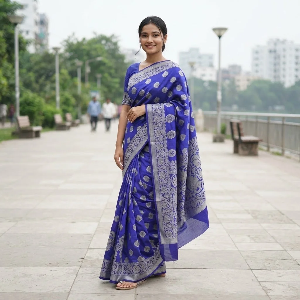 সিল্ক কাতান শাড়ি