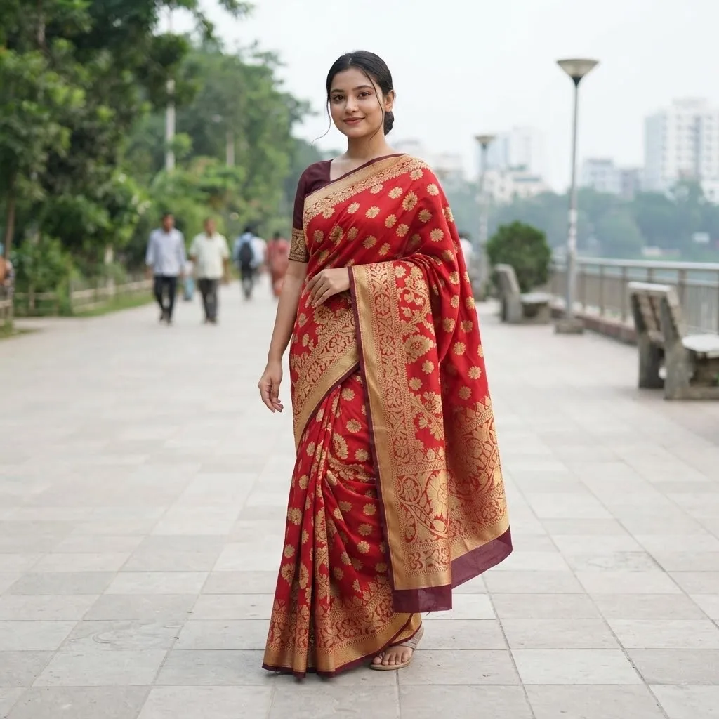 সিল্ক কাতান শাড়ি