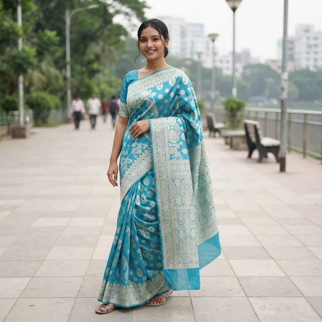 সিল্ক কাতান শাড়ি