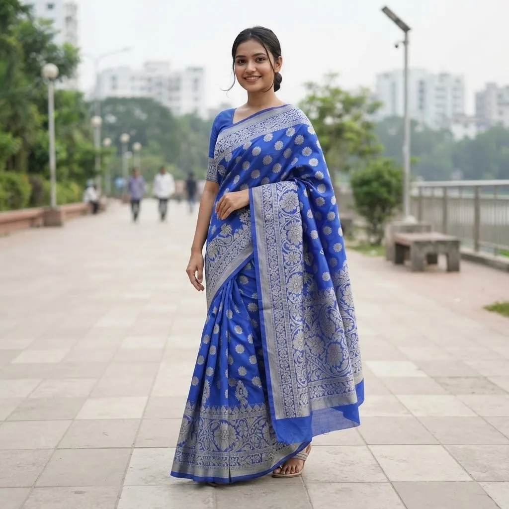 সিল্ক কাতান শাড়ি