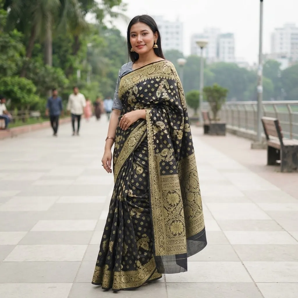 সিল্ক কাতান শাড়ি