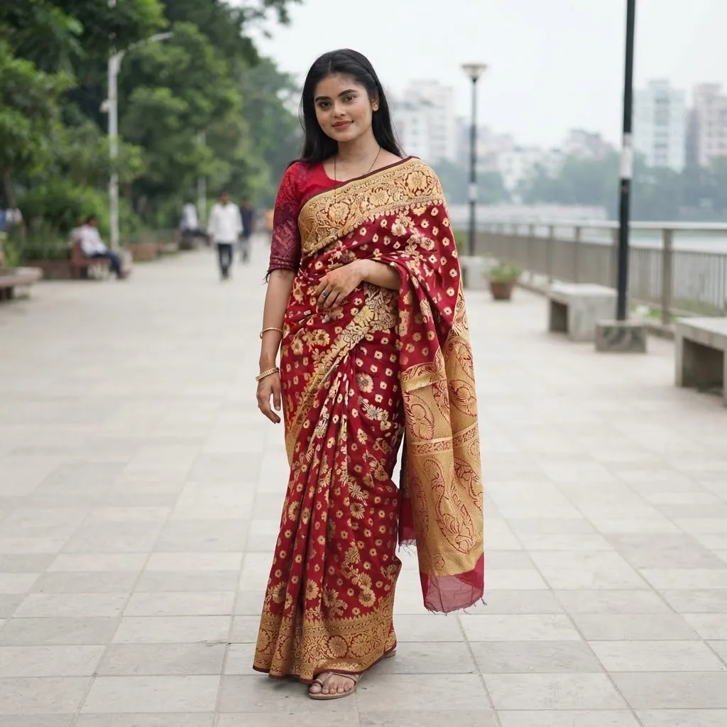 সিল্ক কাতান শাড়ি