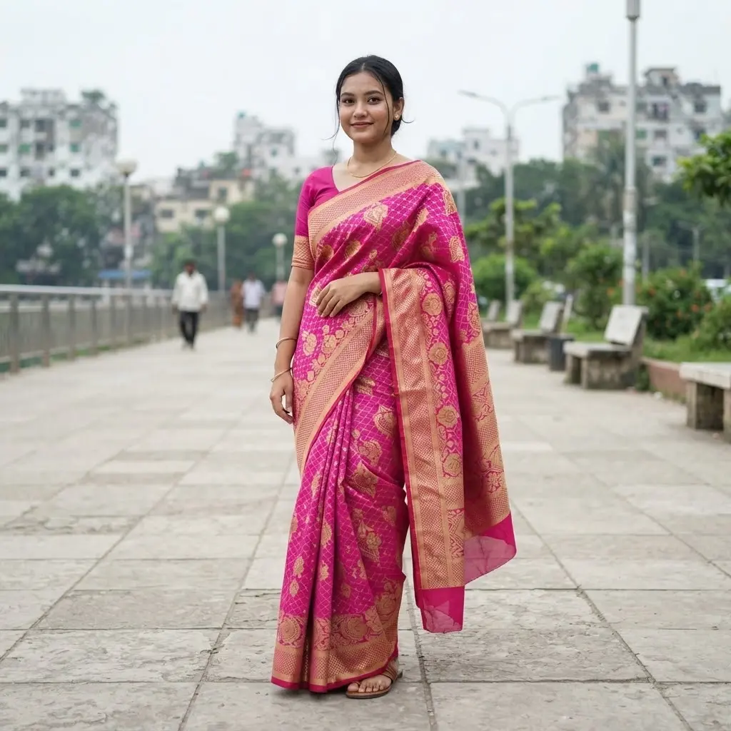 সিল্ক কাতান শাড়ি