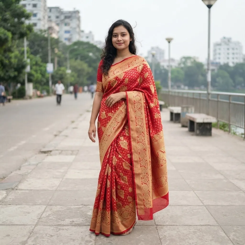 সিল্ক কাতান শাড়ি