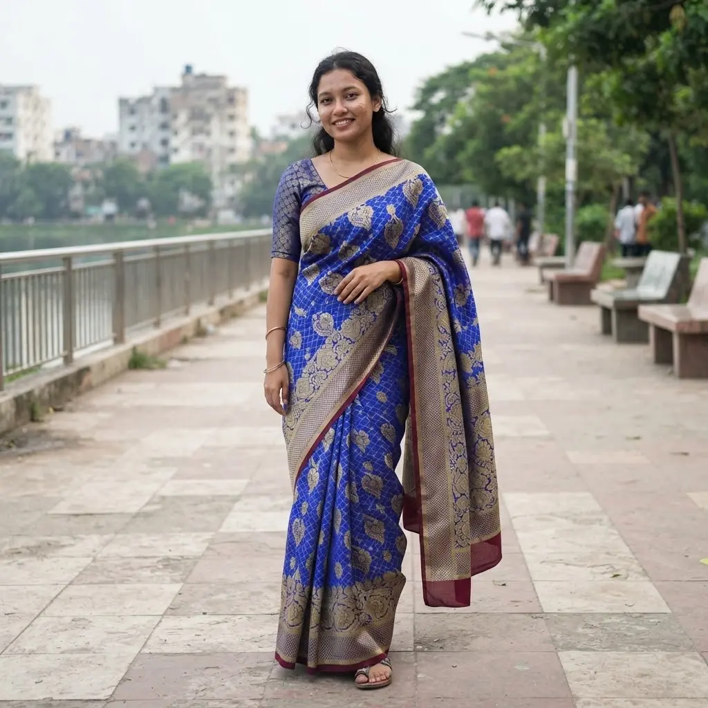 সিল্ক কাতান শাড়ি