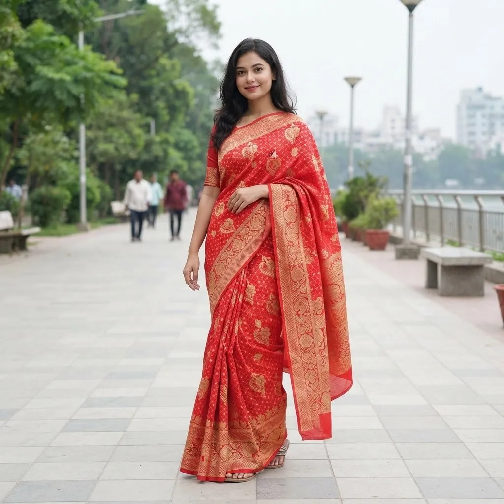 সিল্ক কাতান শাড়ি