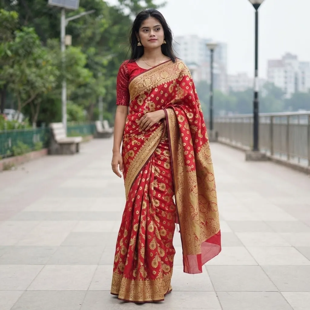 সিল্ক কাতান শাড়ি