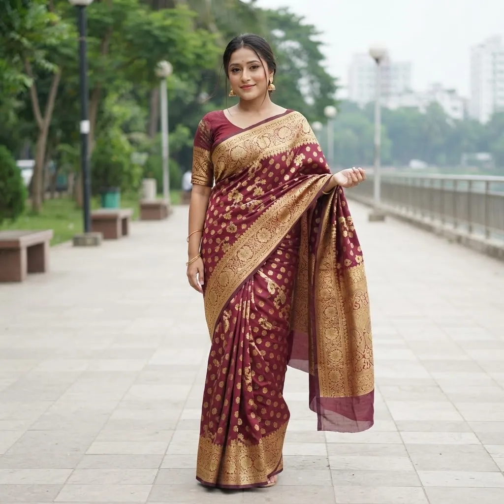 সিল্ক কাতান শাড়ি