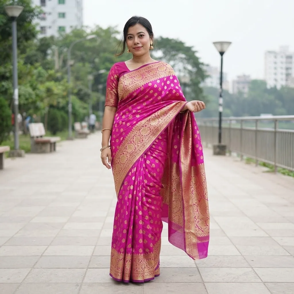 সিল্ক কাতান শাড়ি