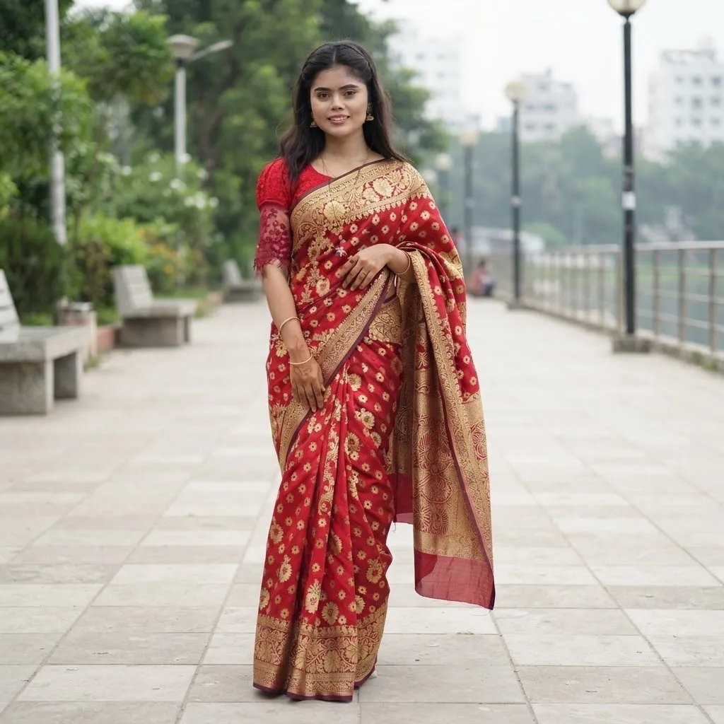 সিল্ক কাতান শাড়ি