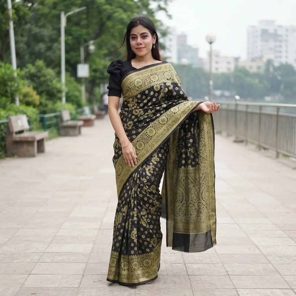 সিল্ক কাতান শাড়ি