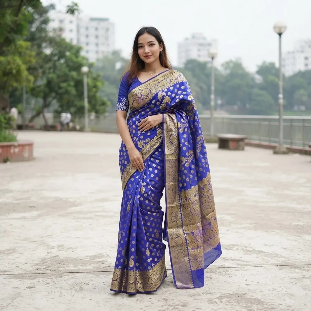 সিল্ক কাতান শাড়ি