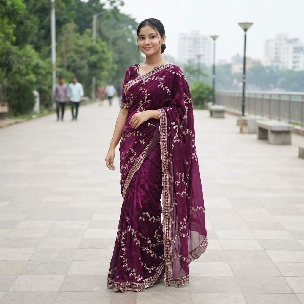 পণ্যের বিবরণ  Indian Fendi Silk Saree Collection
