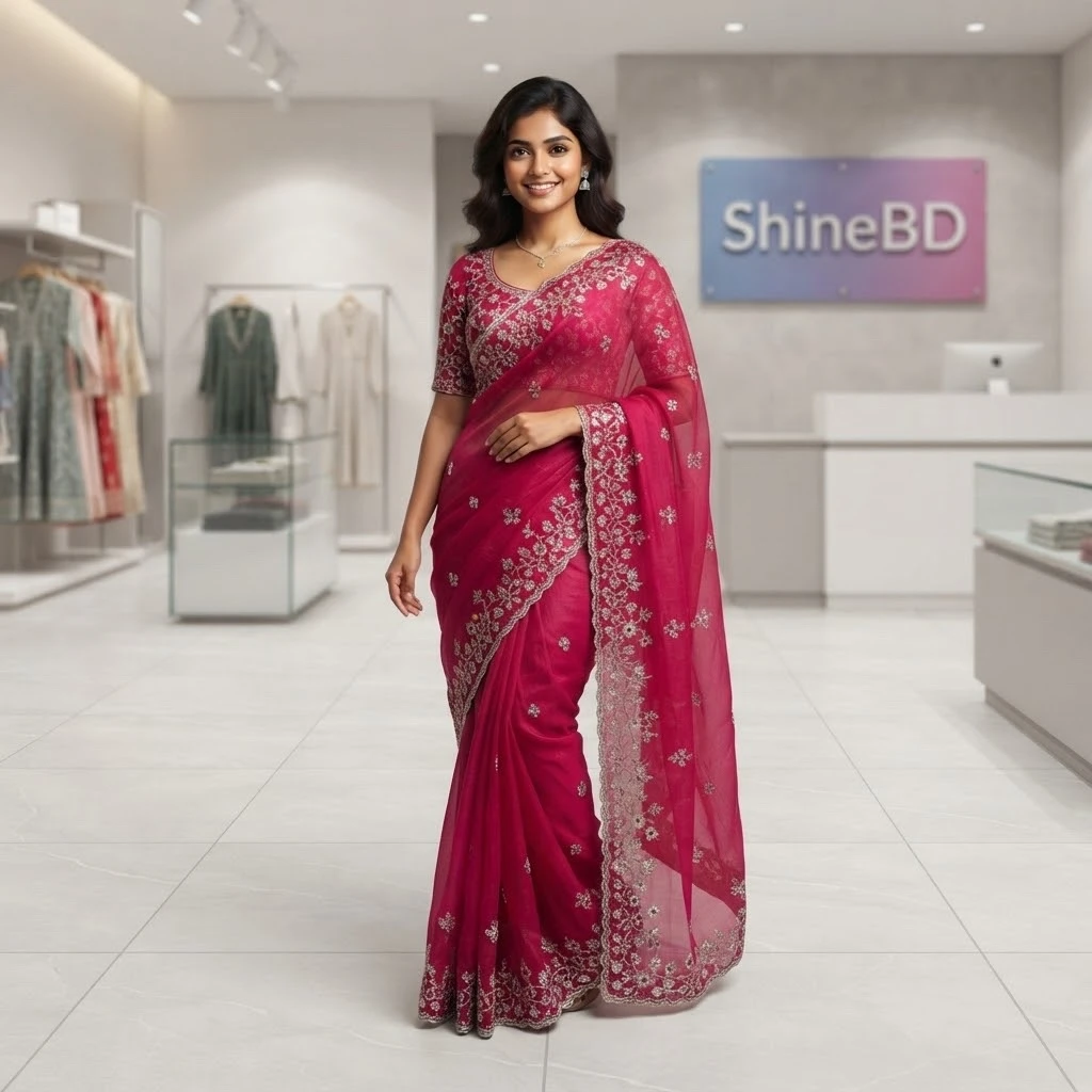 Indian Georgette Sharee with Blouse Piece