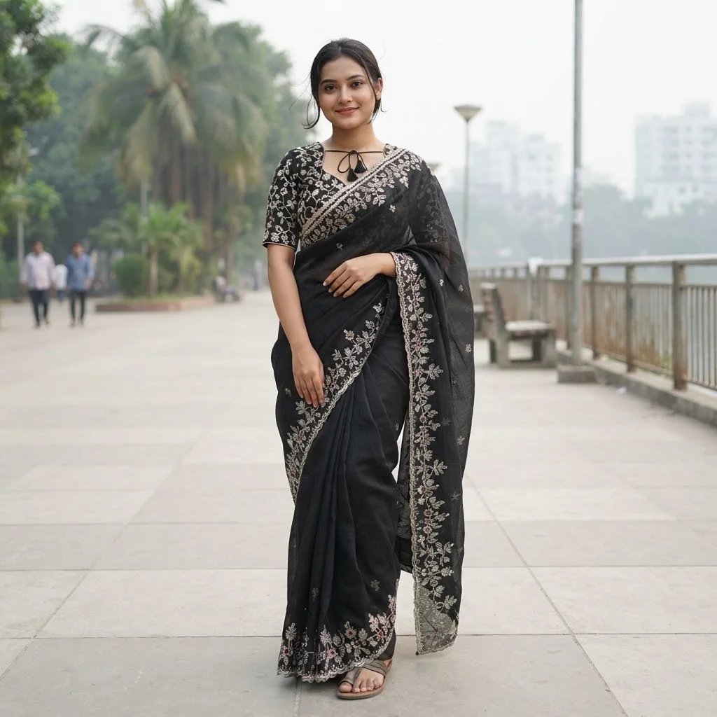 Indian Georgette Sharee with Blouse Piece