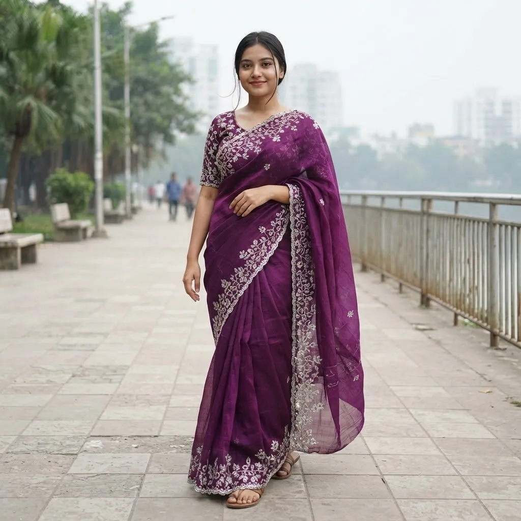 Indian Georgette Sharee with Blouse Piece
