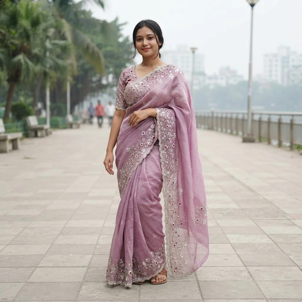 Indian Georgette Sharee with Blouse Piece