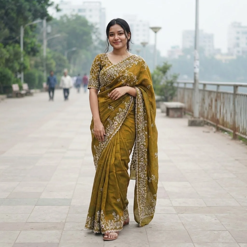 Indian Georgette Sharee with Blouse Piece