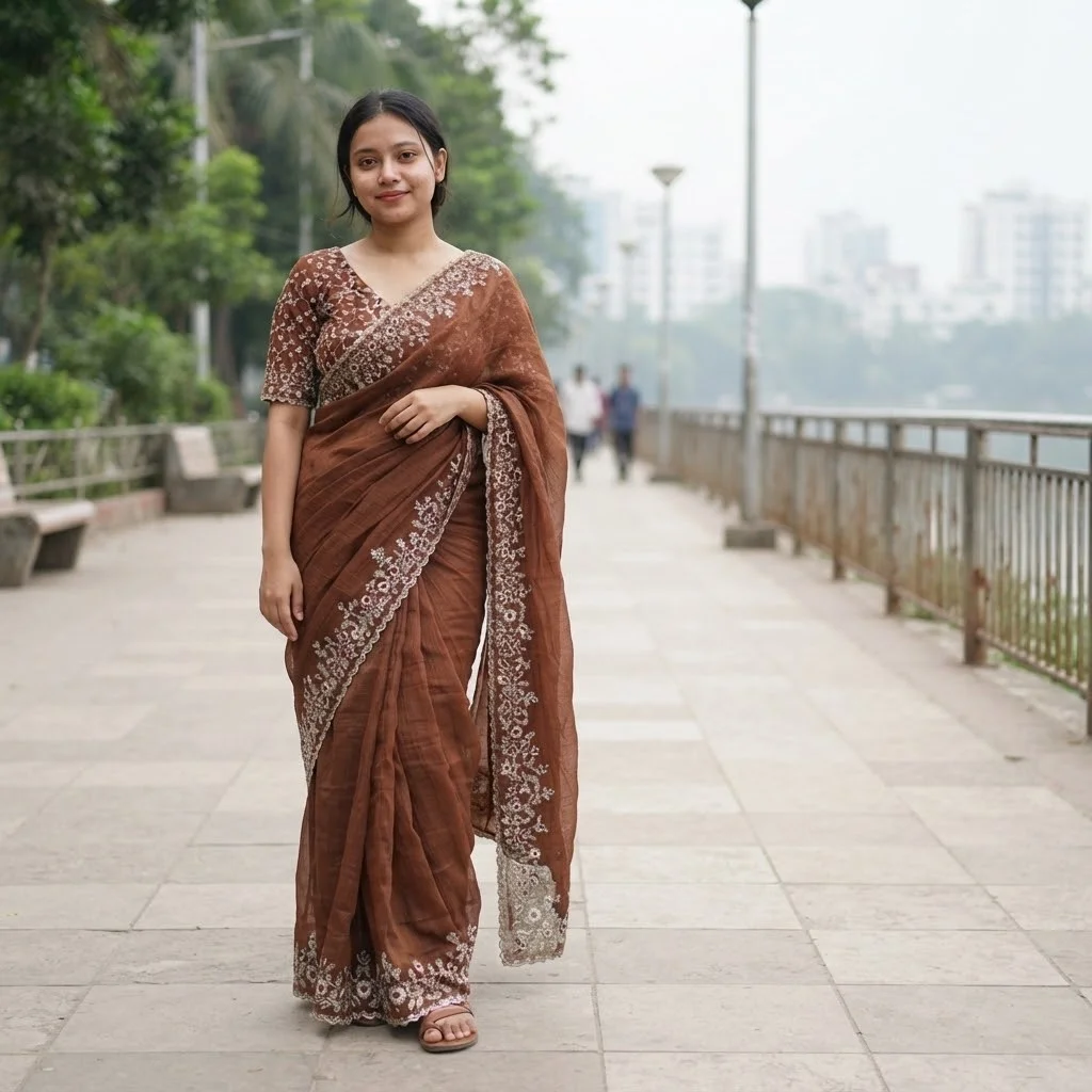 Indian Georgette Sharee with Blouse Piece