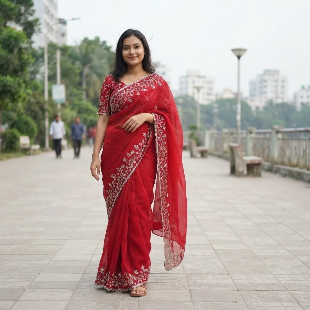 Indian Georgette Sharee with Blouse Piece