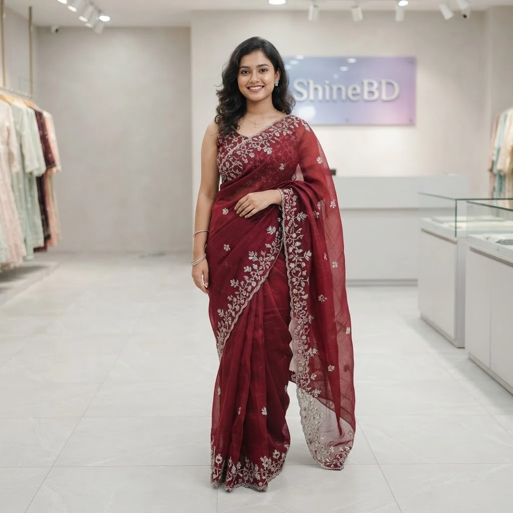 Indian Georgette Sharee with Blouse Piece