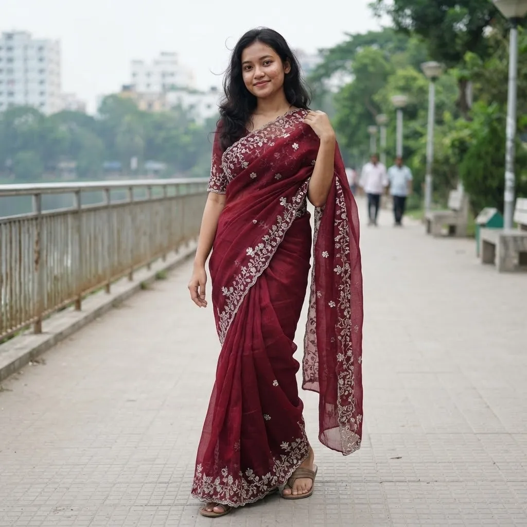 Indian Georgette Sharee with Blouse Piece