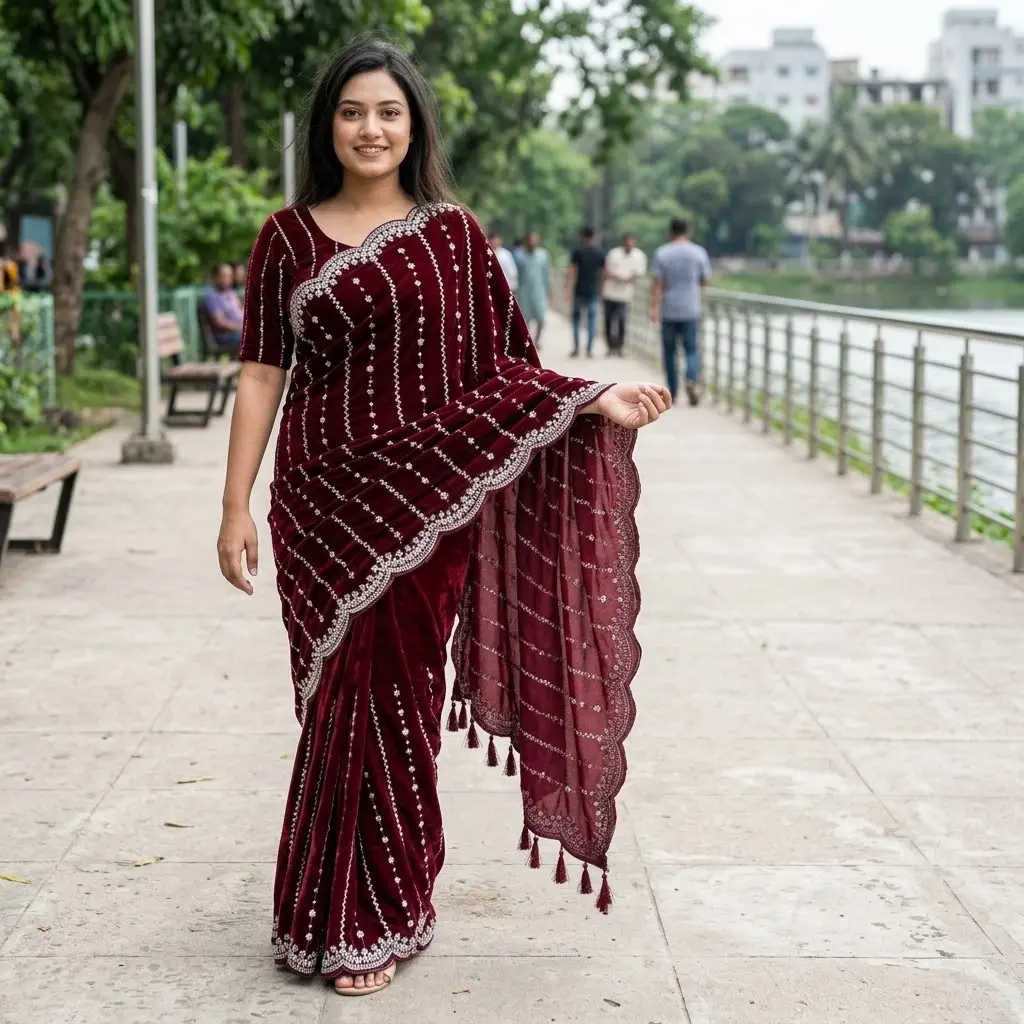 Indian Georgette Sharee with Blouse Piece