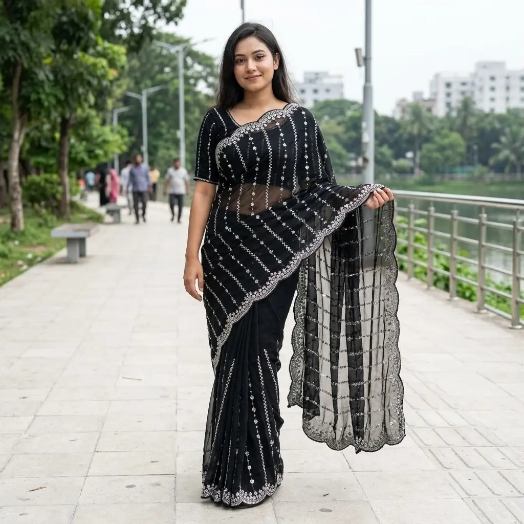 Indian Georgette Sharee with Blouse Piece