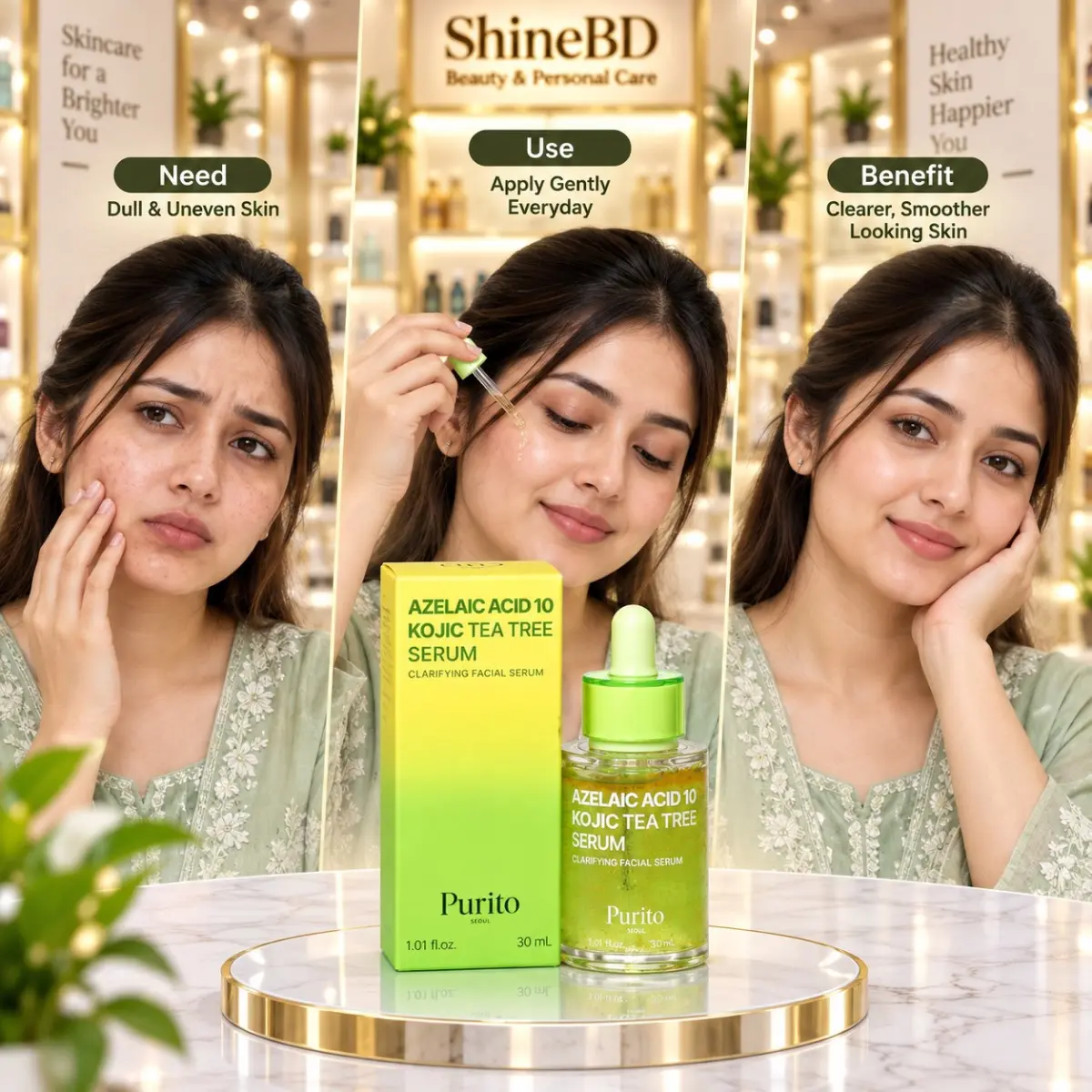 Purito Azelaic Acid 10 Kojic Tea Tree Serum