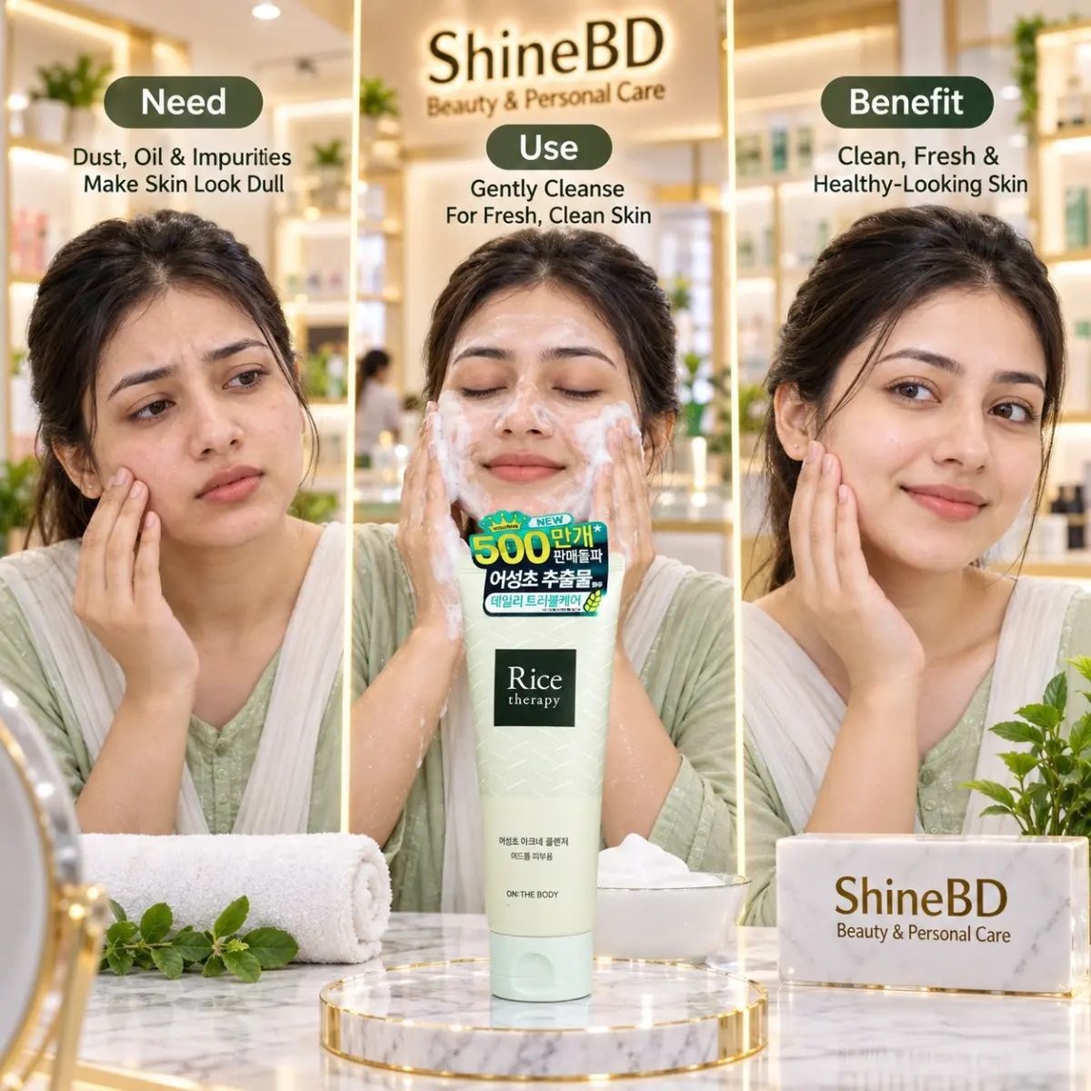 On the body Rice Therapy Heartleaf Acne Cleanser