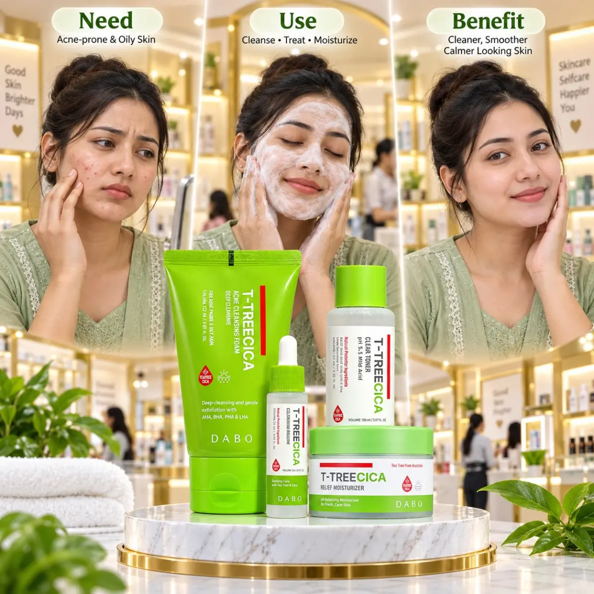 DABO T-Tree Cica Complete Acne Solution Combo
