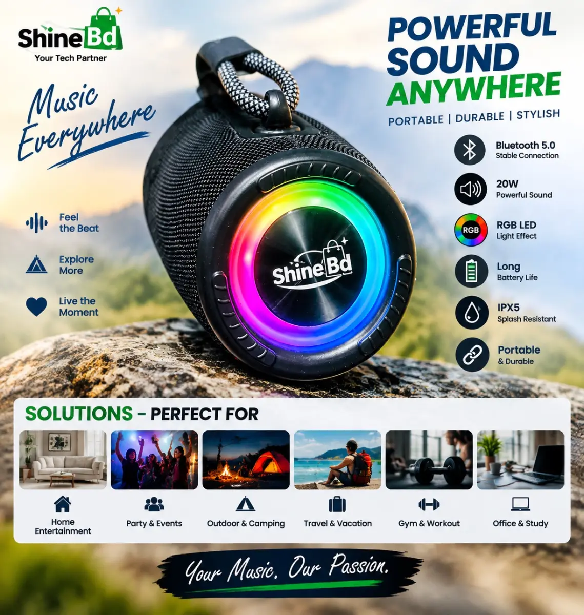 H&F branded wireless (Bluetooth) speaker