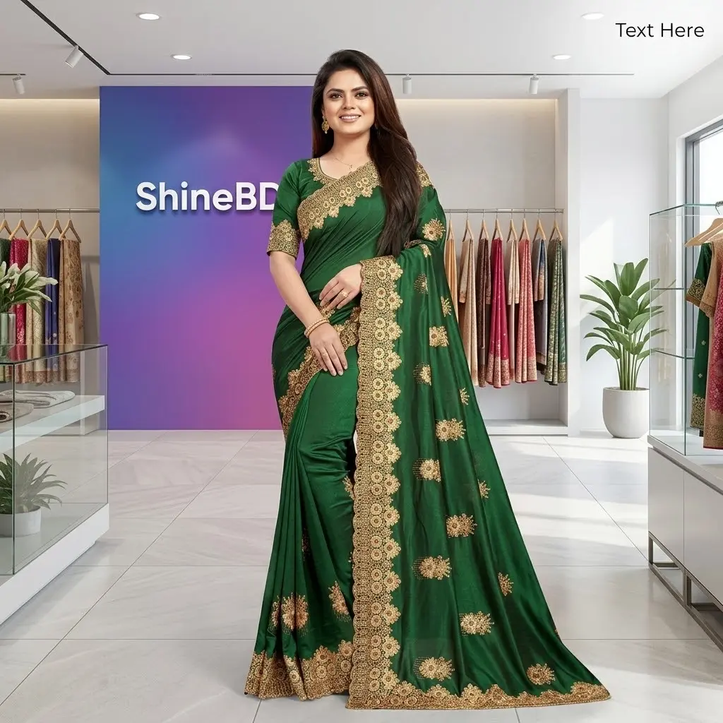 ইন্ডিয়ান জর্জেট শাড়ি ব্লাউজ পিস সহ