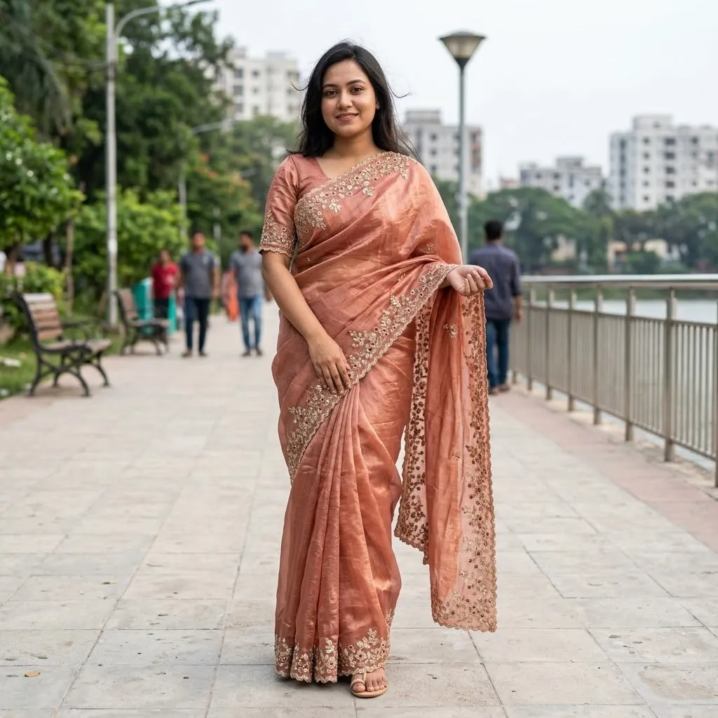 Indian Georgette Sharee with Blouse Piece